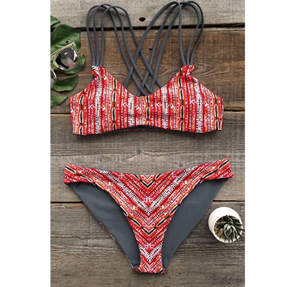 Other - ❤️🆕 Listing ❤️ Red and Gray Reversible Bikini